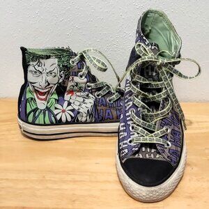 Unisex 6/7 Converse All Star Chuck Taylor High Top Sneakers Batman Joker Theme